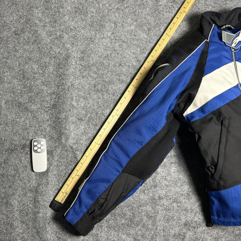 Alpinestars Motorcycle Racing Jacket Blue Black White Biker Moto Y2K Size Medium